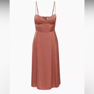 Aritzia Satin Bustier Midi Dress